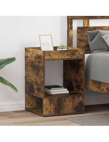 Tavolino 2 pcs Rovere fumé 40 x 40 x 56 cm Legno multistrato