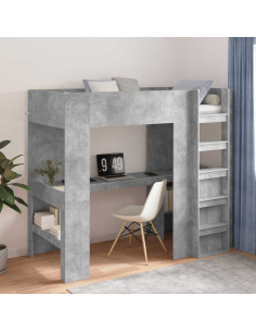Struttura letto a castello con scrivania Grigio cemento