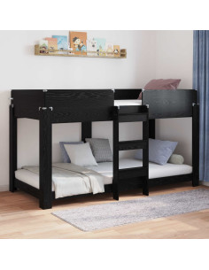 Letto a Castello per Bambini Rovere Nero 100 x 200 cm