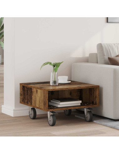 Tavolino con Ruote Legno vecchio 50,5 x 50 x 30 cm