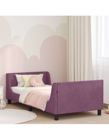 Struttura letto bambini con testata Viola 90 x 200 cm Velluto