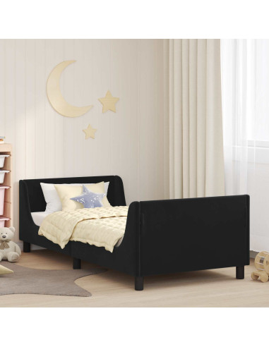 Struttura letto bambini con testata Nero 90 x 200 cm Velluto