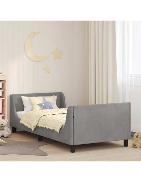 Struttura letto bambini con testata Grigio chiaro 90 x 200 cm