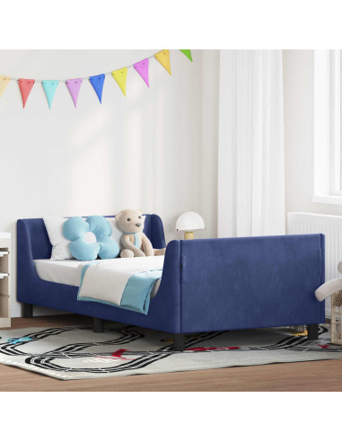 Struttura letto bambini con testata Blu Polizia 90 x 190 cm