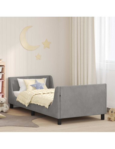 Struttura letto bambini con testata Grigio chiaro 90 x 190 cm