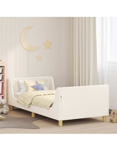 Struttura letto bambini con testata Crema 90 x 190 cm