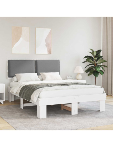 Letto con Testiera Rivestita Grigio chiaro 160 x 200 cm