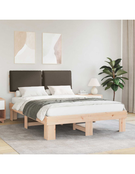 Letto con Testiera Rivestita Talpa 160 x 200 cm Pino massello