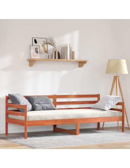 Letto Giorno con testiera Marrone cerato Pino massello