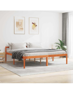 Struttura del letto Marrone cerato 200 x 200 cm Pino massello