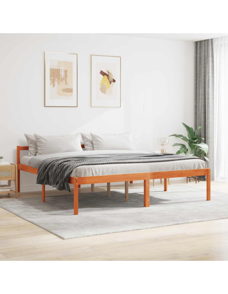 Struttura del letto Marrone cerato 200 x 200 cm Pino massello