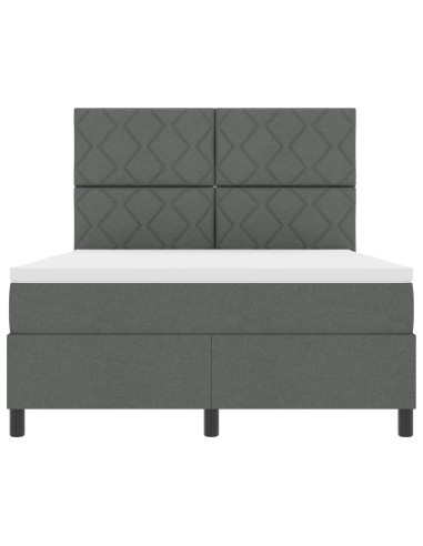 Letto a molle con materasso Grigio scuro 160 x 200 cm Tessuto