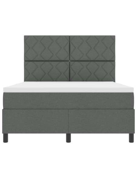Letto a molle con materasso Grigio scuro 160 x 200 cm Tessuto