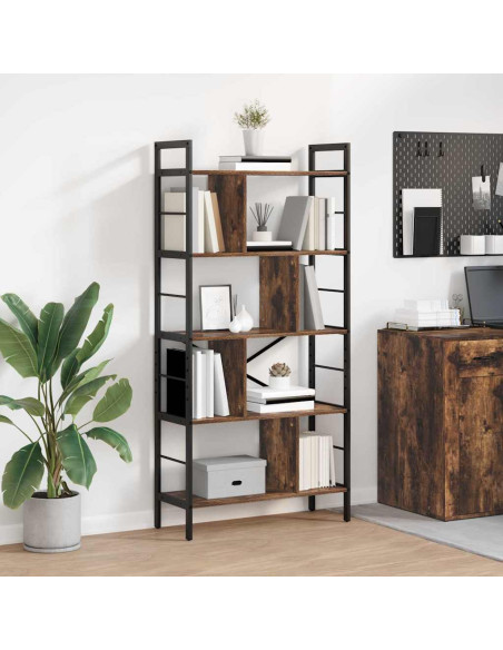 Libreria Rovere fumé 75 x 30 x 156 cm Legno multistrato