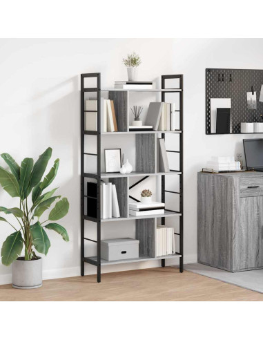 Libreria Grigio Sonoma 75 x 30 x 156 cm Legno multistrato
