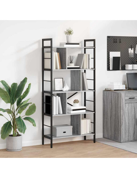 Libreria Grigio Sonoma 75 x 30 x 156 cm Legno multistrato