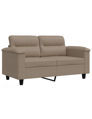 Divano a 2 Posti Tortora 120 cm in Tessuto Microfibra