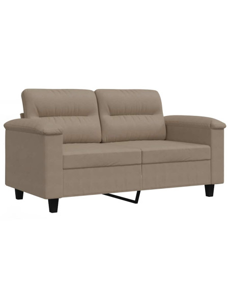 Divano a 2 Posti Tortora 120 cm in Tessuto Microfibra