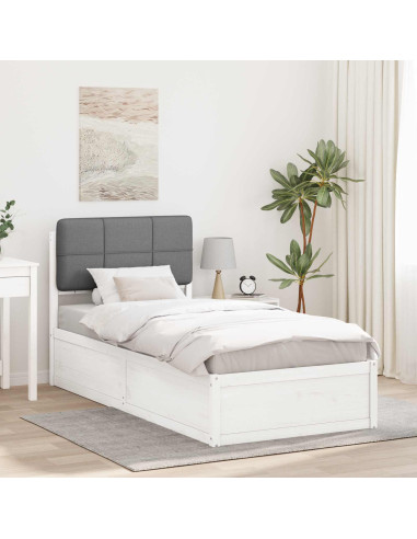 Letto con Testiera Rivestita Grigio chiaro 90 x 200 cm