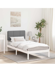 Letto con Testiera Rivestita Grigio chiaro 80 x 200 cm