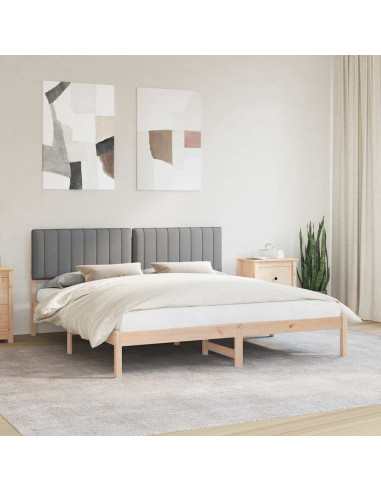 Letto con Testiera Rivestita Grigio chiaro 180 x 200 cm