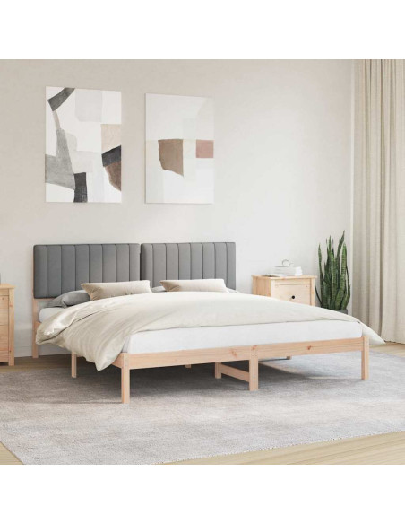 Letto con Testiera Rivestita Grigio chiaro 180 x 200 cm