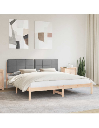 Letto con Testiera Rivestita Grigio chiaro 180 x 200 cm