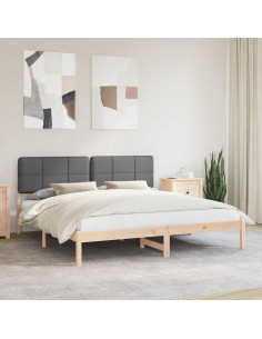 Letto con Testiera Rivestita Grigio scuro 180 x 200 cm