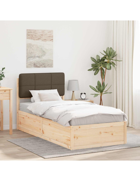 Letto con Testiera Rivestita Talpa 100 x 200 cm Pino massello