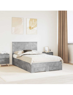 Struttura del letto con testiera Grigio cemento 120 x 190 cm