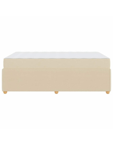 Struttura del letto con materasso Crema 120 x 190 cm Tessuto
