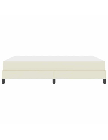 Struttura del letto con materasso Crema 140 x 190 cm Tessuto