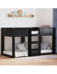 Letto a Castello per Bambini Rovere Nero 90 x 190 cm