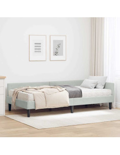 Struttura Letto Angolare con Materasso 2 pcs Grigio chiaro