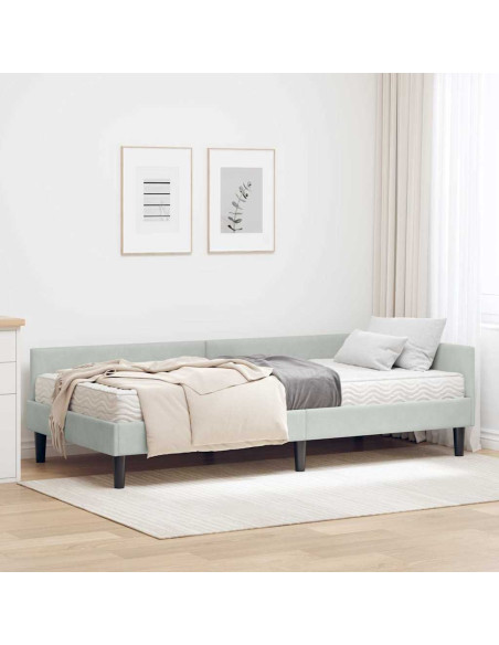 Struttura Letto Angolare con Materasso 2 pcs Grigio chiaro