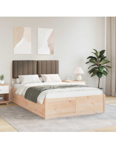 Letto con Testiera Rivestita Talpa 120 x 200 cm Pino massello