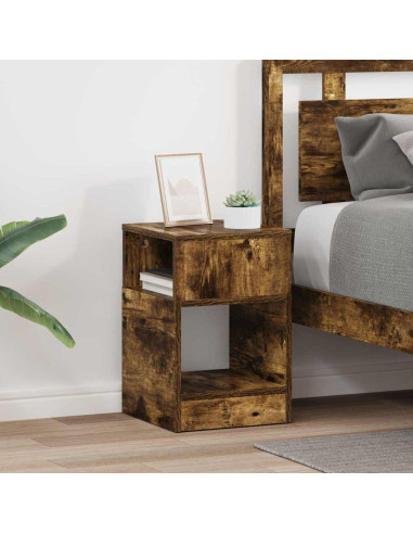 Tavolino 2 pcs Rovere fumé 30,5 x 30 x 45 cm Legno multistrato