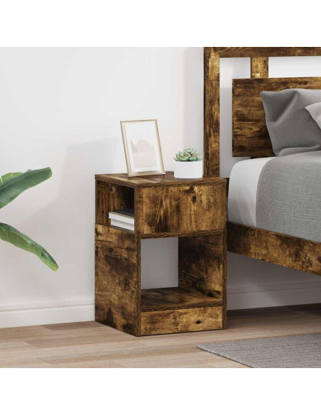 Tavolino 2 pcs Rovere fumé 30,5 x 30 x 45 cm Legno multistrato