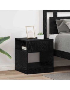 Tavolino 2 pcs Rovere Nero 40,5 x 40 x 45 cm Legno multistrato