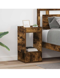 Tavolino 2 pcs Rovere fumé 30 x 30 x 56 cm Legno multistrato