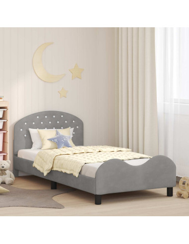 Struttura letto bambini con testata Grigio chiaro 90 x 190 cm