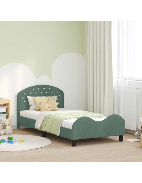 Struttura letto bambini con testata Verde Mare 80 x 200 cm
