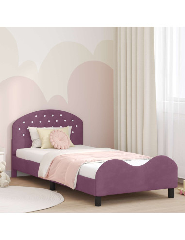 Struttura letto bambini con testata Viola 80 x 200 cm Velluto