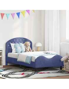 Struttura letto bambini con testata Blu Polizia 80 x 160 cm
