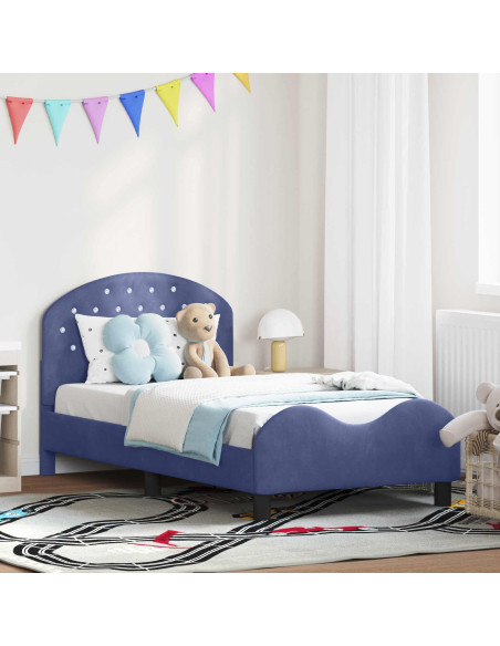 Struttura letto bambini con testata Blu Polizia 80 x 160 cm