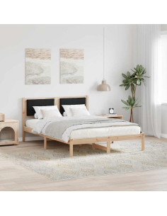 Struttura del letto Nero 140 x 190 cm Pino massello