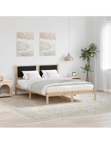 Struttura del letto Nero 140 x 190 cm Pino massello