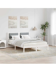 Struttura del letto Grigio chiaro 140 x 190 cm Pino massello