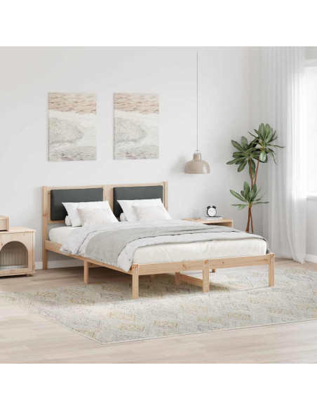 Struttura del letto Grigio scuro 135 x 190 cm Pino massello