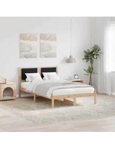 Struttura del letto Nero 120 x 190 cm Pino massello